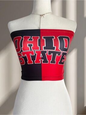 Ohio State Two-Tone Tube Top - Red & Black